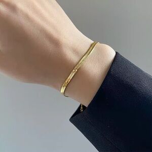 18K Gold Plated Herringbone bracelet
